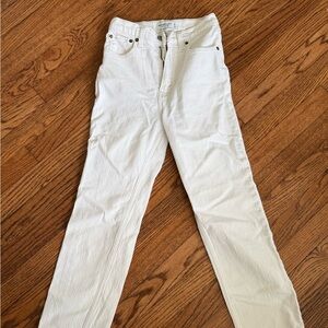 Abercrombie & Fitch Women's Cream Straight Leg Jeans